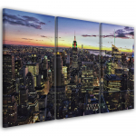 Kolmeosalise pildil&otilde;uendi print New York City Night 60x40 mitmev&auml;rviline