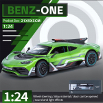 1/24 Scale Benz ONE Sports Diecast automudeli m&auml;nguasi, tagasit&otilde;mmatav m&auml;nguasi koos heli ja valgusega lastele V&auml;ikelastele poistele T&uuml;drukutele m&otilde;eldud kingituste kollektsioon 1/24-21x9x5cm