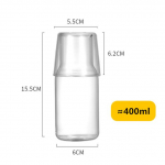 Jaapani stiilis veekannu ja tassi komplekt k&otilde;rge boorsilikaatklaasist k&uuml;lma veekeetja kaanega puuvilju tee piima karahvini kokteili kohvikann 400ml Clear