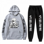 Meeste komplekt Anime Jujutsu Kaisen Gojo Satoru kapuutsiga p&uuml;ksid vabaaja 2tk meeste naiste unisex komplektid pikkade varrukatega moodsad dressipluusid XXXL