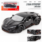 1:32 Scale Lykan Hypersport sulamist tagasit&otilde;mmatav auto survevalu mudelm&auml;nguasjad, dekoratiiv-, minis&otilde;idukid, m&auml;nguasjad lastele, poiss-s&otilde;bra ja noorte kingitus 1/32-16x7x4.5cm matt must v&auml;rv