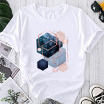 (Aasia suurus) Print Graphic Tee Akvarell Abstraktne Trend Armas 90ndate naiste naiste suvine T-riietus Vabaaja mood l&uuml;hikeste varrukatega T-s&auml;rk S
