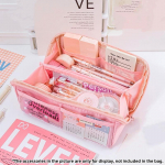 Prism pliiatsi&uuml;mbris pliiatsikott kreemjas v&auml;rvi suure mahutavusega mitme taskuga lame avatud hoiukott kirjatarvete jaoks