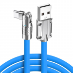 180&deg; p&ouml;&ouml;ratav usb C-t&uuml;&uuml;pi kaabel kiirlaadimine 120W 6A vedel silikoonkaabli juhe Xiaomi Huawei Samsung USB Bold Data Line jaoks 1.8M for iOS sinine