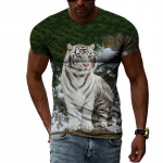 Suvemood loominguline pilt Meeste T-s&auml;rk &Uuml;markraega l&uuml;hikeste varrukatega topid Tiger Animal Mountain King Fierce Big XS