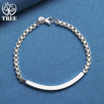 925 Sterling h&otilde;be 4mm karbikett k&auml;ev&otilde;ru ehted 20cm