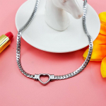 S&uuml;damekujuline titaanist terasest kaelakee naiste luksuslik individuaalsus madu luust rangluu kett Choker moepeoehted h&otilde;be