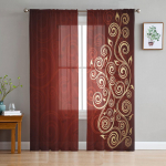 Lilled Oksad Tekstuur Abstraktne T&uuml;ll Aken Kardinad Elutuba Organza L&auml;bipaistev Voile Kardin Magamistuba K&ouml;&ouml;k Kodukaunistus Drape W135 x H115cm x1