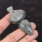 Stingray Coral Ripats Vintage kalliskivist ripats Stiilne ehe 925 Sterling h&otilde;bedast ripats K&auml;sitsi valmistatud ripats Kihlus kingitus Elegantne ripats