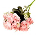 12 peaga kunstlik v&otilde;ltsroosi lilleline pulmapidu pruudikimp Kodutoa sisustus punane