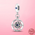 J&auml;rgige s&uuml;damekompassi rippuvad amuletid, helmed, ripats 925, h&otilde;bedane, originaalne moodne k&auml;ev&otilde;ru, k&auml;ev&otilde;ru ehete valmistamiseks.