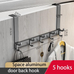 Space Alumiiniumist uks tagakonks Vannitoa korrastaja Riidehoidja Mantel M&uuml;ts R&auml;tiku nagi Kodu hoiustamishoidik Ukse riputus 5 hooks