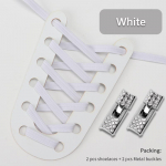 NO.8 4tk Cross Lock Kingapaelad Ilma sidemeteta 8MM laiusega elastsed paelad Tossud Lapsed T&auml;iskasvanutele Ilma lipsuta kingapaela kummipaelad Kingade aksessuaar White
