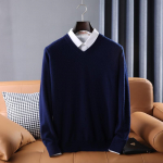 Meeste kampsun, 100% villane talv trikotaaž Pullover S&uuml;giskampsun Meeste Ka&scaron;miirkampsunid Kootud pikkade varrukatega top XL tumesinine v&auml;rv