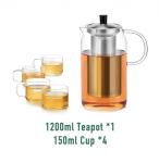 SAMADOYO Kuumakindlast klaasist teekann teekann teevee eraldamine ja filtreerimine majapidamises suure v&otilde;imsusega teekeetja 1200ML+150ML*4 puhas