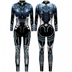 Punk Gothic Jumpsuit Catsuit Sexy Women Cosplay Kost&uuml;&uuml;mid Halloween Bodysuit M