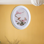 Ovaalne puidust pildiraam Kuvaripuidust pilt Rippkaartide hoidik Statiiv, mis on nikerdatud Arts Portree jaoks