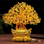 Kollased Feng Shui kristallkivid, varandus, rahapuu kaunistus, rikkuse &otilde;nnistus