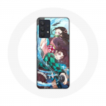 Coque pour Samsung Galaxy A13 4G / A13 4G Lite Tanjiro et Nezuko Demon Slayer Kimetsu no Yaiba Anime