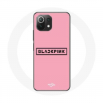 Coque pour Xiaomi Mi 11 Lite Blackpink Groupe de K-pop Logo Fond Rose