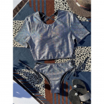 Plaid Cross Back L&uuml;hikeste varrukatega bikiinid Naiste ujumisriided Naiste ujumistrikoo Kaheosaline bikiinikomplekt supluskost&uuml;&uuml;m Ujumine Daam S h&otilde;be