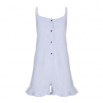 Madala kraega n&ouml;&ouml;biga, laia jalaga volangiga &auml;&auml;ris, suvine kombinesoon Naiste &uuml;hev&auml;rviline m&auml;ngukost&uuml;&uuml;m Sling M valge