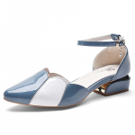 Naiste kunstnahast k&otilde;rge kontsaga kingad Pandlaga rihm Terava varbaga madala kontsaga t&ouml;&ouml;jalatsid Lapiv&auml;rv Uus mood Kevad-suvi 35 sinine