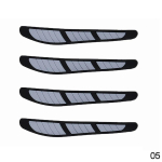 4Pcs Car Door Edges Rearview Mirror Guard Strip Protector Anti-collision waterproof Car Stickers Car Accessories Exterior valge