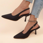 Naiste suvised Slingback Patent terava varbaga pahkluu rihm Tursked madala kontsaga jalatsid Mugavad kleidikingad Naistele m&otilde;eldud turske kontsaga sandaalid 43 must