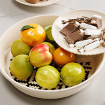 Dekoratiivne puuviljakaussi kuivatatud kandiku kommihoidja mitmeotstarbeline taldrikuhoidja