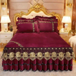 Luksuslik voodikate Moodne voodi seelikud Queen King Size Kodukaunistus Kristalltikandid sametvoodikate padjap&uuml;&uuml;ridega 3pcs 120x200cm
