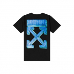 Off-White Marker L&uuml;hikeste varrukatega kitsas T-s&auml;rk Must/Sinine Meeste Topid OMAA027E20JER0051045 XL