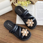 Naiste lamedad sandaalid Pehmed sussid suvise platvormiga sandaalide jaoks. Avatud varbaga jalan&otilde;ud Mugavad slaidid Naiste rannas kodus ja t&auml;naval vabaaja sandaalid 36/37 must