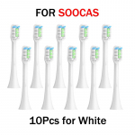 10 tk vahetatavad harjapead SOOCAS X3/X3 Pro/X1/V1/V2/D3/X3U/X5 jaoks. Pehme DuPont harjastega d&uuml;&uuml;sid vaakumsuletud pakitud