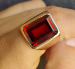 Meeste Naiste Granaat S&otilde;rmus, Pitsers&otilde;rmus, 925 Prooviga Tahke H&otilde;be, K&auml;sit&ouml;&ouml; Ehted, Kingitus Partnerile, 12x16 MM V&auml;&auml;riskivi 5 vask