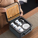 10 tk Kaasaskantav Keraamiline Teekann ja Tasside Komplekt - Ideaalne Kodu Matkamiseks Pere- ja Peopiknikuteks - Kingikomplekt Kaasas Ten Piece Set