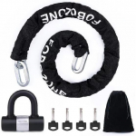 Heavy Duty Chain Lock, with U-Lock, Chain:120cm Length x 12mm Dia,Made of Manganese Steel, Non-Corrosive, Durable, Protector of Valuables