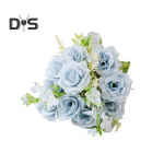 Kunstlik roosioks koos varrega 5 kahvliga 5 peaga kodune pulmapidu Kunstsiidist lillede lilleseade siseruumides v&auml;liaia kaunistamiseks fotorekvisiidid