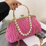 Mood Naiste Oranž Rohelised &Otilde;lakotid Prom Clutch Pearl Chain Crossbody kotid Naistele Chic Totes Pu Nahast k&auml;ekotid ja rahakott roosa