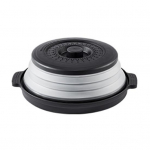 Mikrolaineahju pritsmekate BPA-vaba n&otilde;udepesumasinas ohutu ventileeritava soojendusega kokkupandava kaanega toiduplaadi kaitse koos konksuauguga mikrolaineahju ja n&otilde;udepesumasina jaoks must