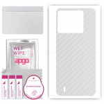 apgo Protective Skin Sticker for the back compatible with Tecno Pop 6, Wrap Film, Foil, Vinyl - Pattern Transparent Carbon