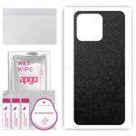 apgo Protective Skin Sticker for the back compatible with Tecno Spark 9, Wrap Film, Foil, Vinyl - Pattern Black Honeycomb