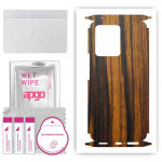 apgo Protective Skin Sticker for the back+sides compatible with Vivo S12 Pro, Full Wrap Film, Foil, Vinyl - Pattern Tigerwood