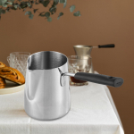 Stainless Steel Turkish Coffee Pot Butter Milk Warmer Convenient to Use Easy Clean Stovetop 250ML