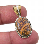Naturaalne Maryami Jaspis 925 Prooviga Sterling H&otilde;be Kingitus Kahetooniline Ripats 1.25 C9S45