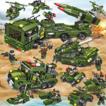 Dimobro Ehitusklotsim&auml;nguasi 665 tk Ehituskruiser Ookeanilaev Ehitusm&auml;nguasi 6-aastastele ja vanematele poistele 43 mudelit Insenertehnika Missile-713Pcs
