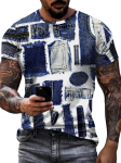 Meeste T-s&auml;rk 3D Digitaalne Patchwork Graafilise tr&uuml;kiga l&uuml;hikeste varrukatega T-s&auml;rgid Mugavad vabaaja Elastne Meeste Kaelus Mehed V&auml;listegevused Top 2XL