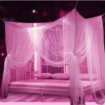 Valge s&auml;&auml;sev&otilde;rk kahele nelja nurgavoodile postvoodile baldahhiin S&auml;&auml;sev&otilde;rk T&auml;is Queen-suurusega voodipesu Baldahhiinvoodikardinad Seksikas s&auml;&auml;sev&otilde;rk 190cmx210cmx240cm roosa