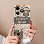 Kaas Itel A18s P55+ Tecno Camon 30 Premier Pro telefoni&uuml;mbrisele Fashion Bear Panda kvaliteetne matt pehme silikoonist kukkumisvastane kaamera kaitsekorpus Tecno Spark Go 2024