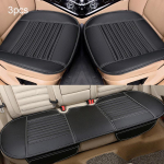 SEAMETAL autoistme kate PU nahast autode istmepadja kaitse universaalne autotooli padja matt 3Pcs/set valge/must
